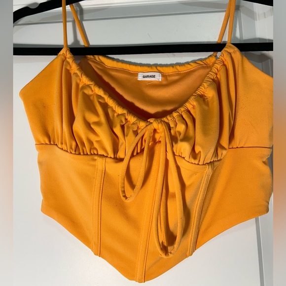 Orange Corset Style Crop Top - Picture 2 of 3